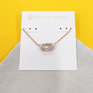 Kendra Scott Elisa Rose Gold Dichroic Glass Necklace